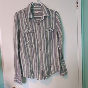 RuffHewn Striped Button Down Top
